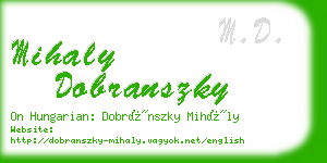 mihaly dobranszky business card